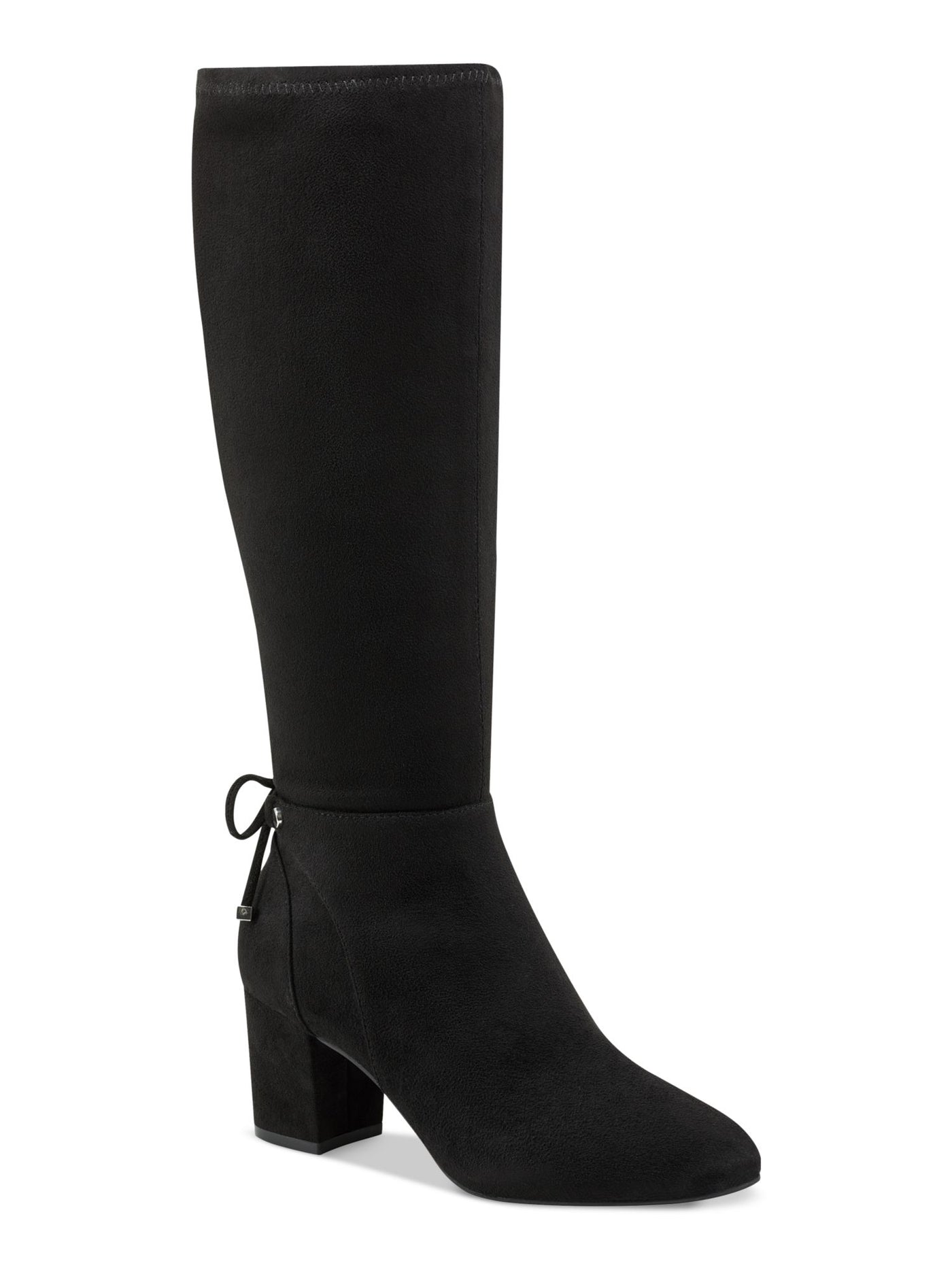 CHARTER CLUB Womens Black Padded Bow Accent Stretch Mayviss Pointed Toe Block Heel Zip-Up Dress Boots 9.5 M
