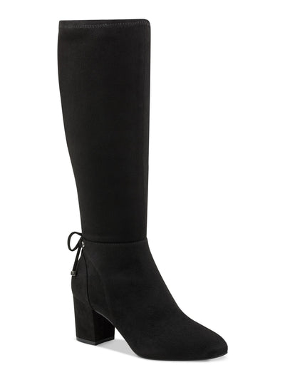 CHARTER CLUB Womens Black Padded Bow Accent Stretch Mayviss Pointed Toe Block Heel Zip-Up Dress Boots 9.5 M