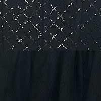 CITY STUDIO Womens Black Ruffled Zippered Layered Sheer Rib Cage Glitter Short Sleeve Off Shoulder Short Formal Fit + Flare Dress