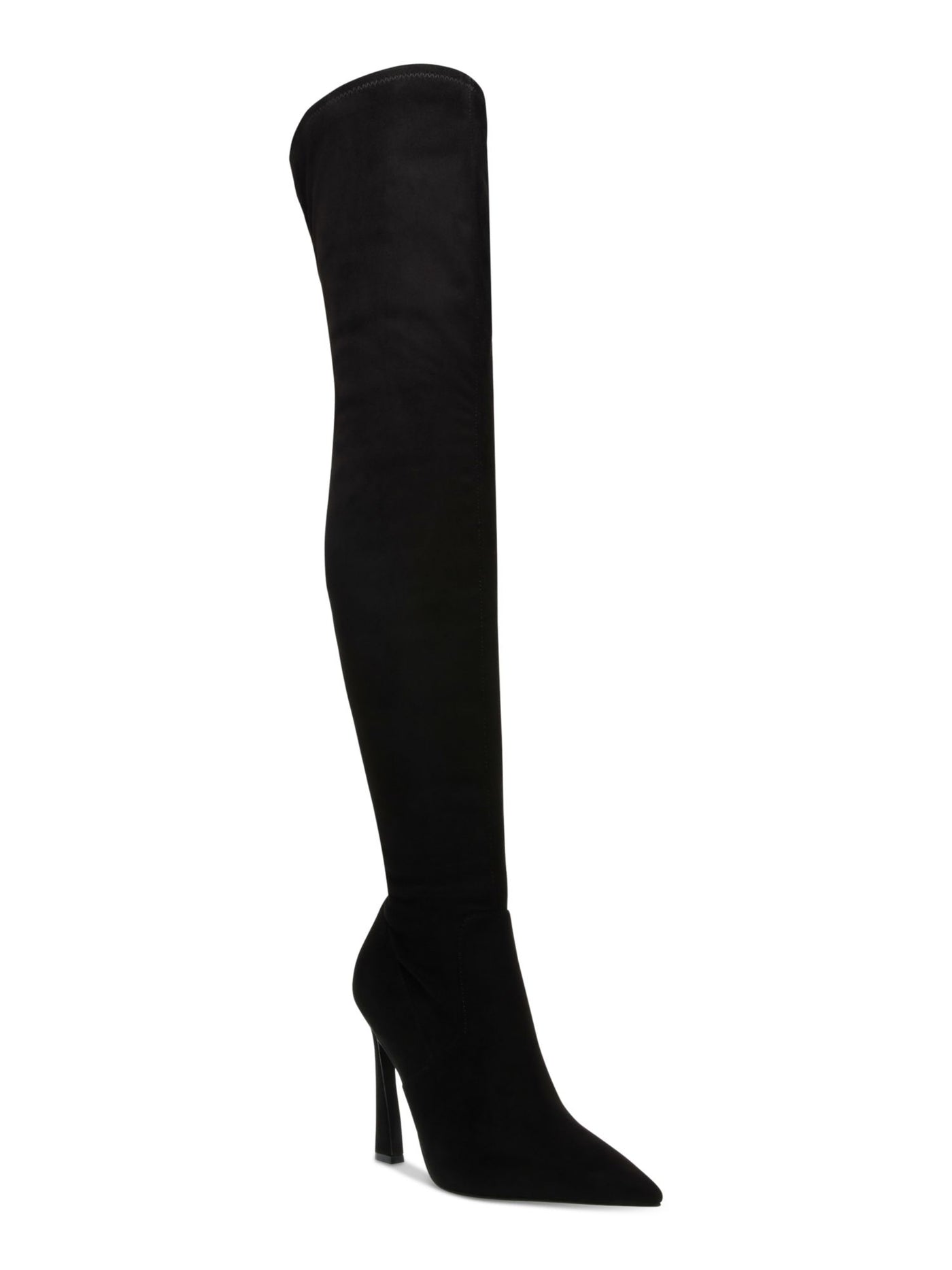 STEVE MADDEN Womens Black Ankle Zip Padded Stretch Laddy Pointed Toe Flare Dress Boots 6.5 M