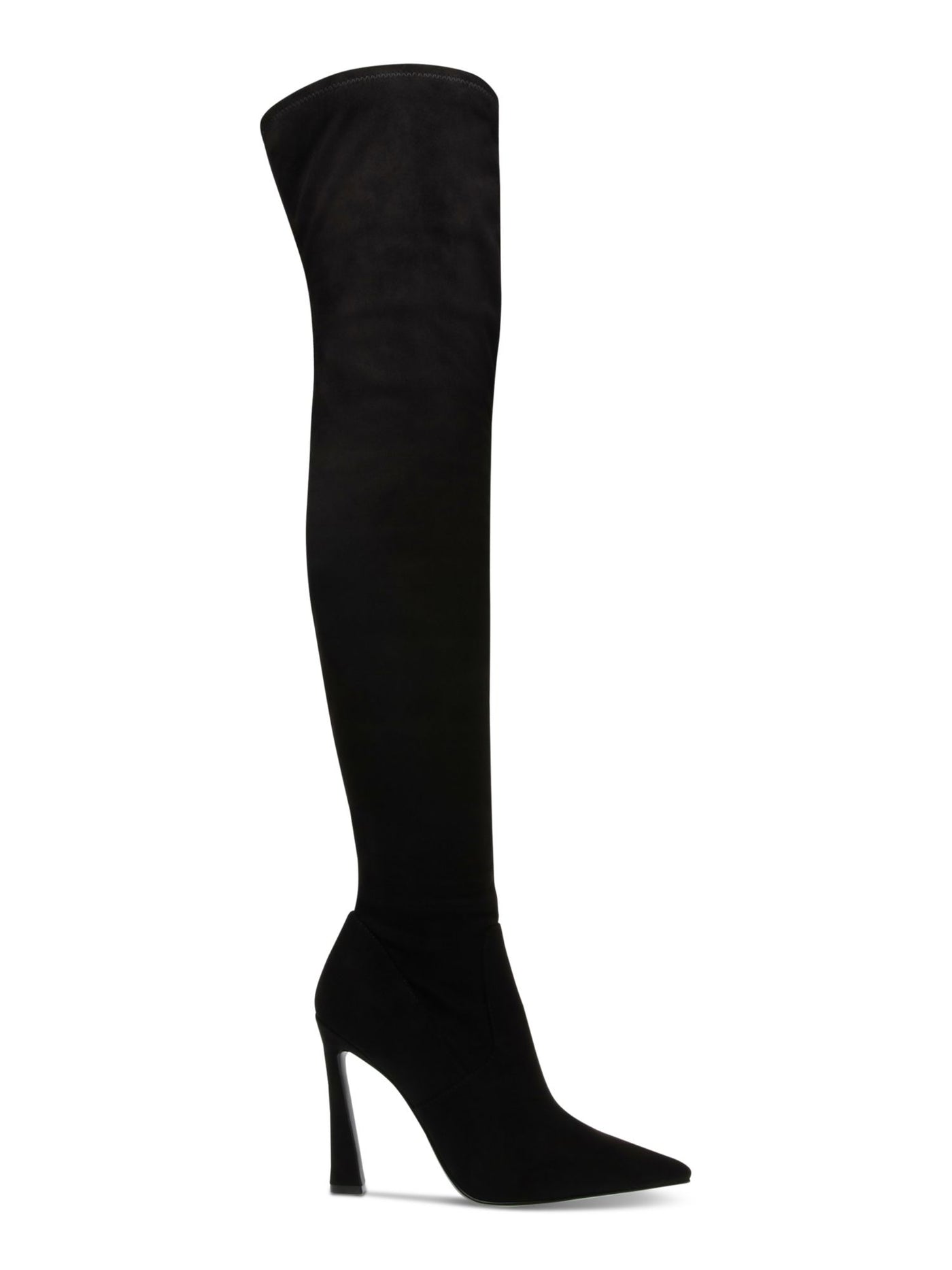 STEVE MADDEN Womens Black Ankle Zip Padded Stretch Laddy Pointed Toe Flare Dress Boots 6.5 M