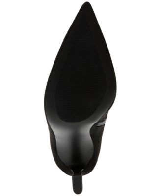 STEVE MADDEN Womens Black Ankle Zip Padded Stretch Laddy Pointed Toe Flare Dress Heeled Boots M