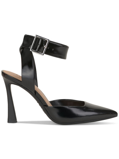 INC Womens Black Ankle Strap Padded Ozanna Pointed Toe Flare Buckle Pumps Shoes 7.5 M