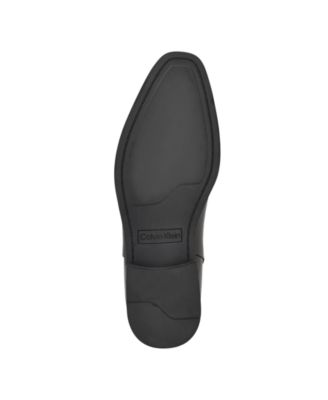 CALVIN KLEIN Mens Black Heel Pull-Tab Padded Goring Donto Round Toe Block Heel Dress Chelsea Boot