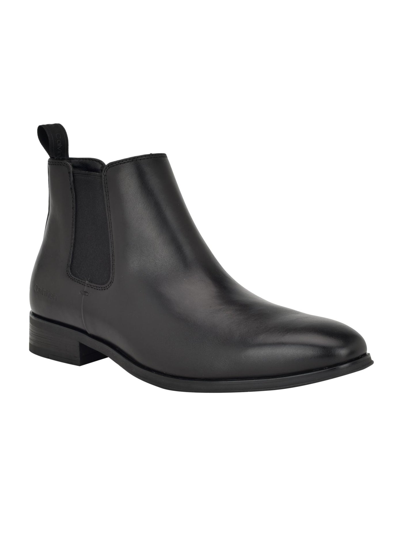CALVIN KLEIN Men's Black Donto Padded Goring Solid Heel Pull-Tab Chelsea