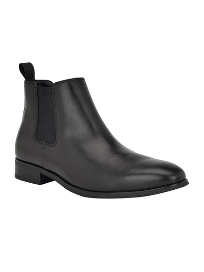 CALVIN KLEIN Men's Black Donto Padded Goring Solid Heel Pull-Tab Chelsea