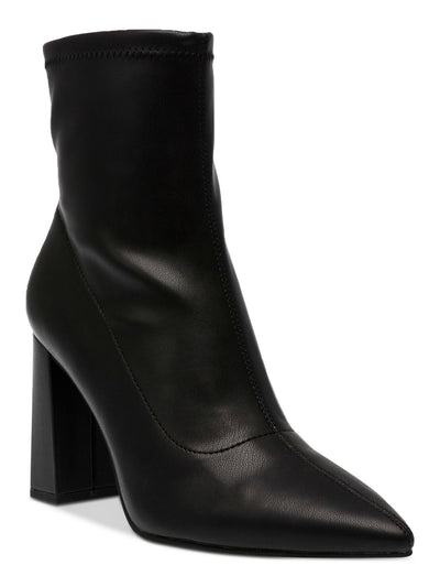 WILD PAIR Womens Black Padded Iloise Pointed Toe Block Heel Zip-Up Booties 6.5 M