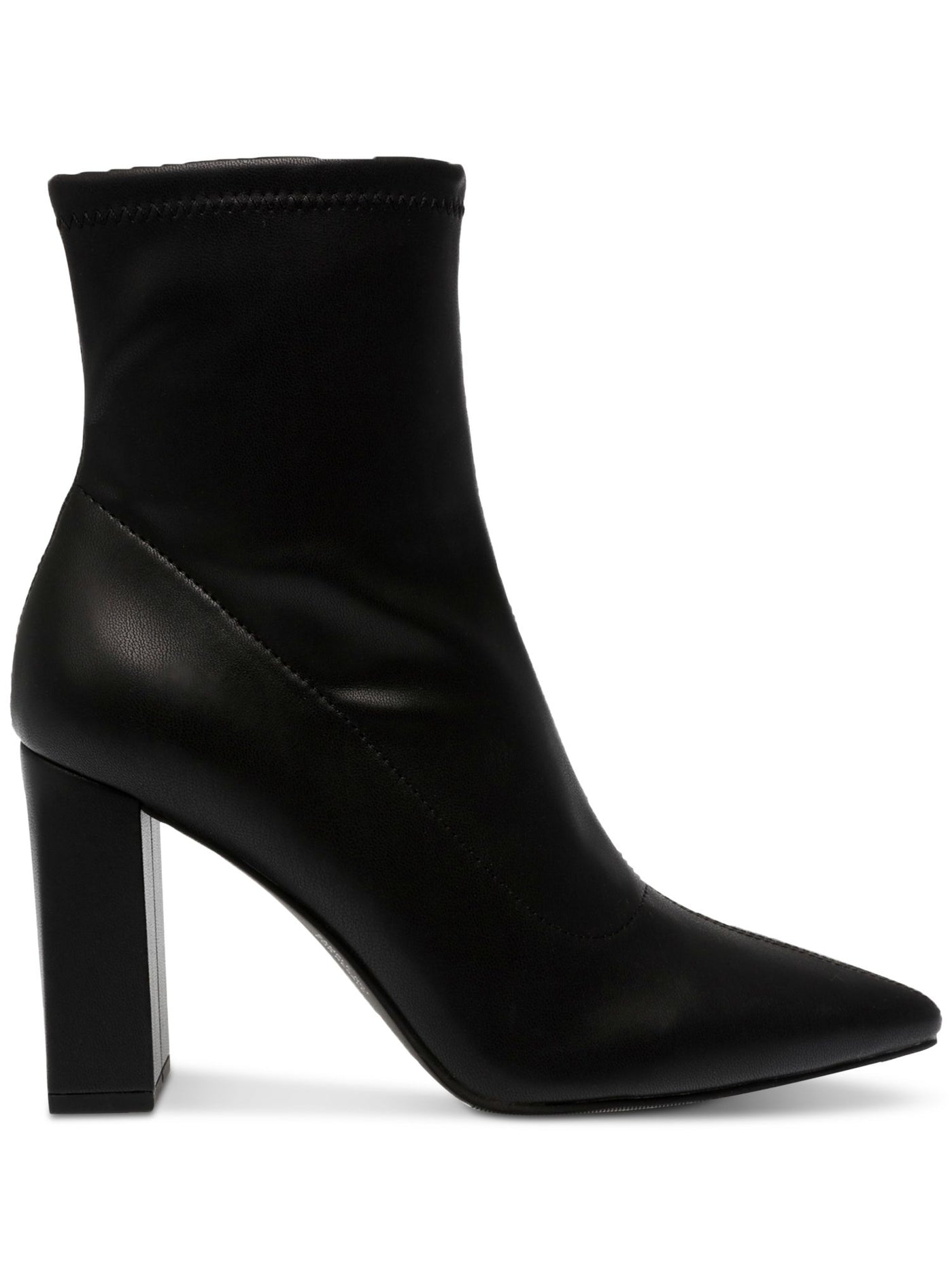 WILD PAIR Womens Black Padded Iloise Pointed Toe Block Heel Zip-Up Booties 6.5 M