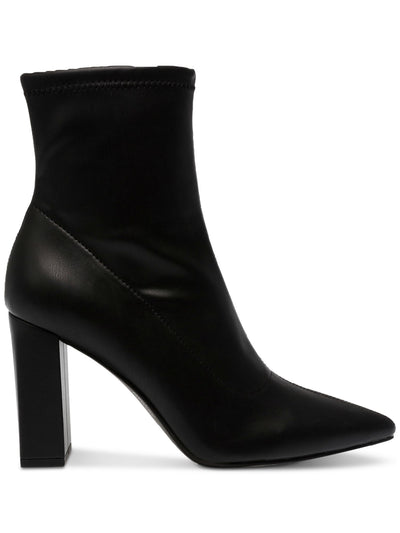 WILD PAIR Womens Black Padded Iloise Pointed Toe Block Heel Zip-Up Booties 6.5 M