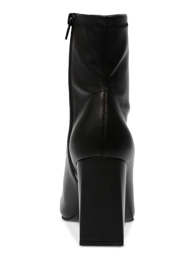 WILD PAIR Womens Black Padded Iloise Pointed Toe Block Heel Zip-Up Booties 10 M