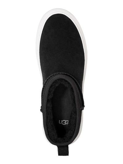 UGG Womens Black Heel Pull-Tab Logo Padded Alameda Round Toe Platform Leather Booties 9