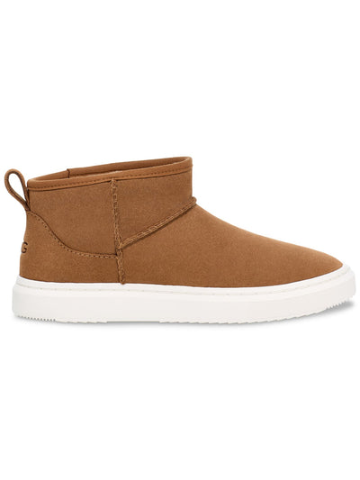 UGG Womens Brown Heel Pull-Tab Logo Padded Alameda Round Toe Platform Leather Booties 9
