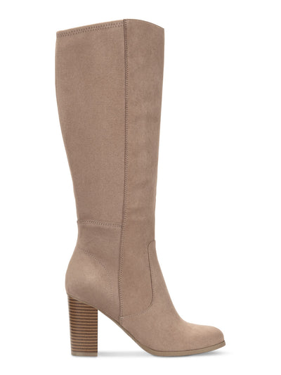 STYLE & COMPANY Womens Beige Extra Wide Calf Lightweight Breathable Cushioned Stretch Addyy Round Toe Block Heel Zip-Up Heeled Boots 8 W XWC