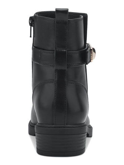 GIANI BERNINI Womens Black Buckled Strap Detail Heel Pull-Tab Arch Support Cushioned Becca Round Toe Block Heel Zip-Up Booties 9.5 M