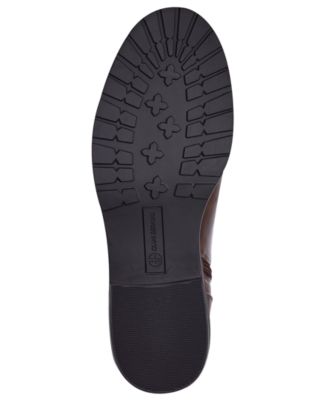 GIANI BERNINI Womens Brown Buckled Strap Detail Heel Pull-Tab Split Arch Support Cushioned Beccaap Round Toe Block Heel Zip-Up Booties M