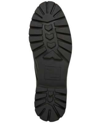 AQUA COLLEGE Womens Black 1" Platform Cushioned Ribbed Stretch Panels Waterproof Lug Sole Dream Round Toe Zip-Up Booties M