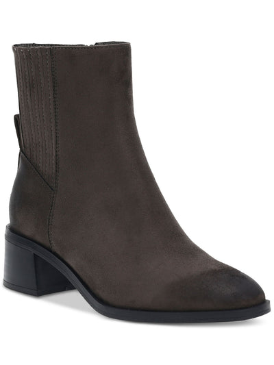 STYLE & COMPANY Womens Gray Heel Pull-Tab Goring Padded Orleyy Round Toe Flare Zip-Up Booties 8.5 M