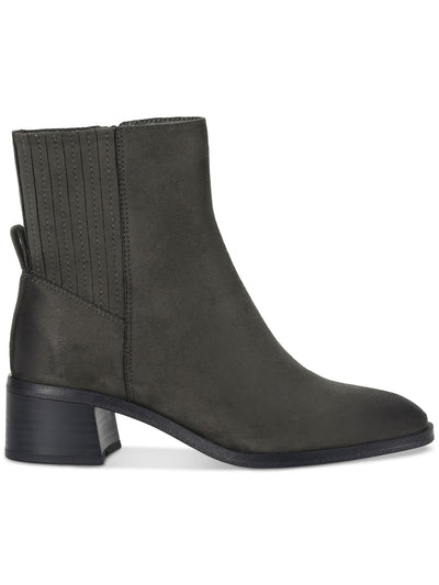 STYLE & COMPANY Womens Gray Heel Pull-Tab Goring Padded Orleyy Round Toe Flare Zip-Up Booties 8.5 M