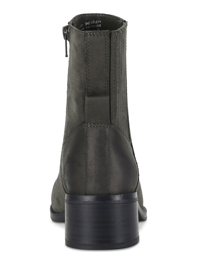 STYLE & COMPANY Womens Gray Heel Pull-Tab Goring Padded Orleyy Round Toe Flare Zip-Up Booties 8 M