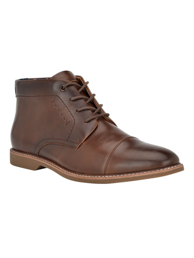 TOMMY HILFIGER Mens Brown Heel Pull-Tab Cushioned Rawstin Cap Toe Lace-Up Chukka Boots 7.5