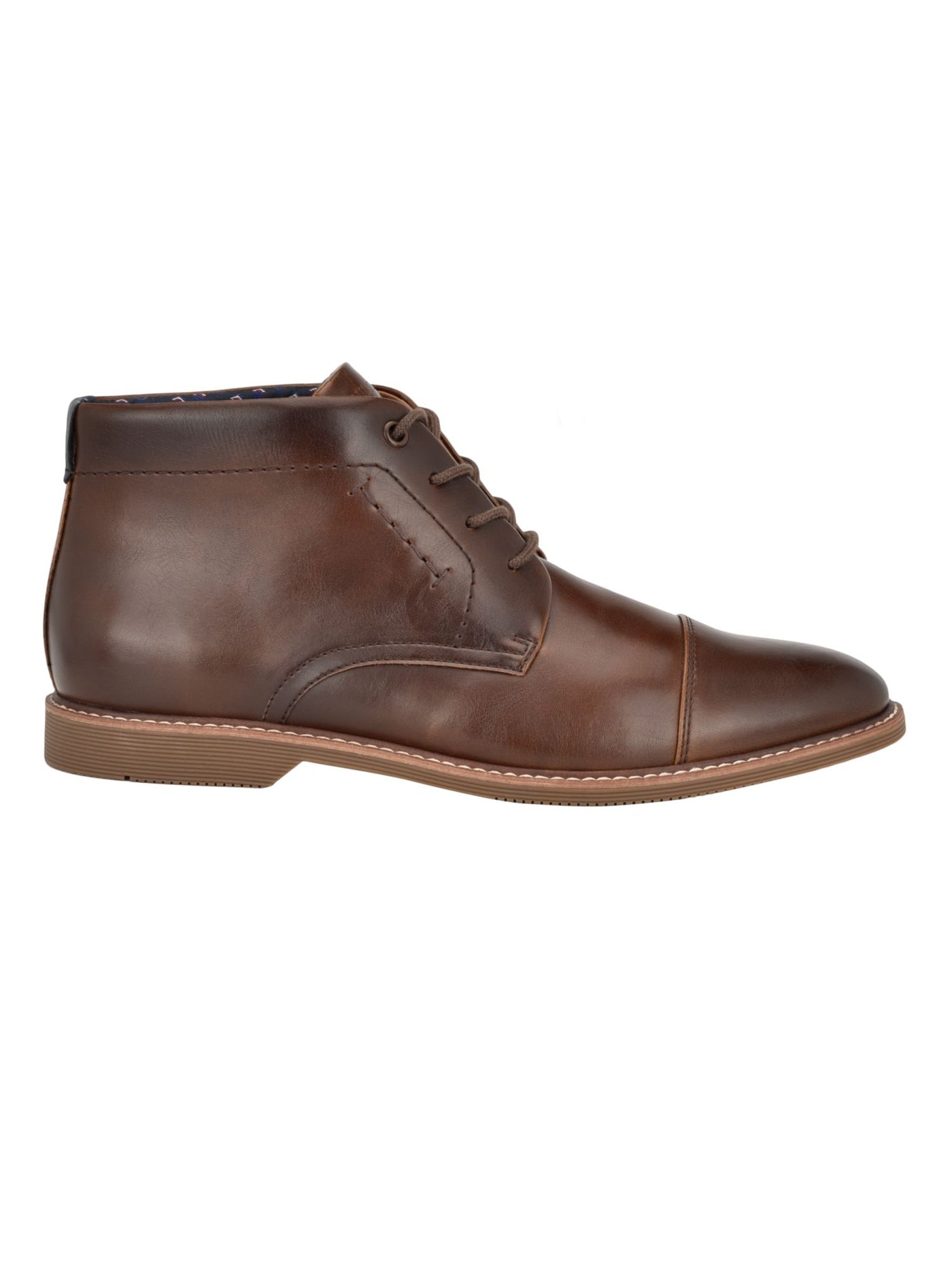TOMMY HILFIGER Mens Brown Heel Pull-Tab Cushioned Rawstin Cap Toe Lace-Up Chukka Boots 7.5
