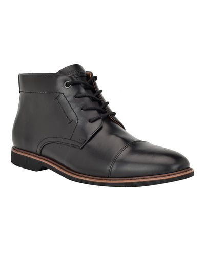 TOMMY HILFIGER Mens Black Cushioned Rawstin Cap Toe Lace-Up Dress Chukka Boots 11.5