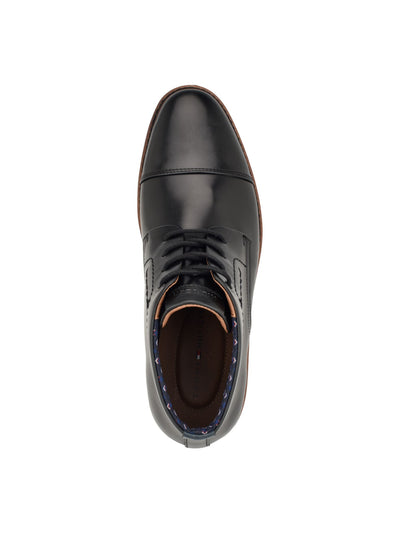 TOMMY HILFIGER Mens Black Cushioned Rawstin Cap Toe Lace-Up Dress Chukka Boots 7 M