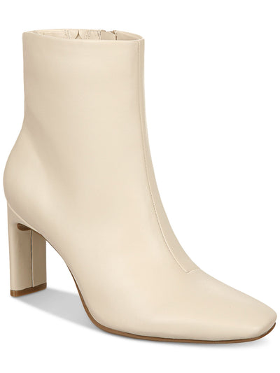 ALFANI Womens Ivory Flexible Sole Cushioned Terrie Square Toe Block Heel Zip-Up Booties 9.5 M