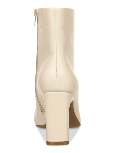 ALFANI Womens Ivory Flexible Sole Cushioned Terrie Square Toe Block Heel Zip-Up Booties 9.5 M