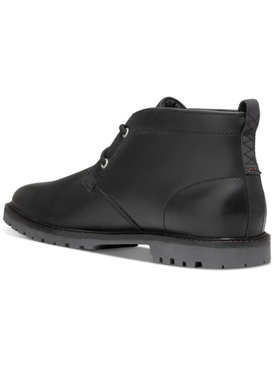 COLE HAAN Mens Black Padded Heel Pull-Tab Lug Sole Water Resistant Midland Round Toe Block Heel Lace-Up Leather Chukka Boots 11 M