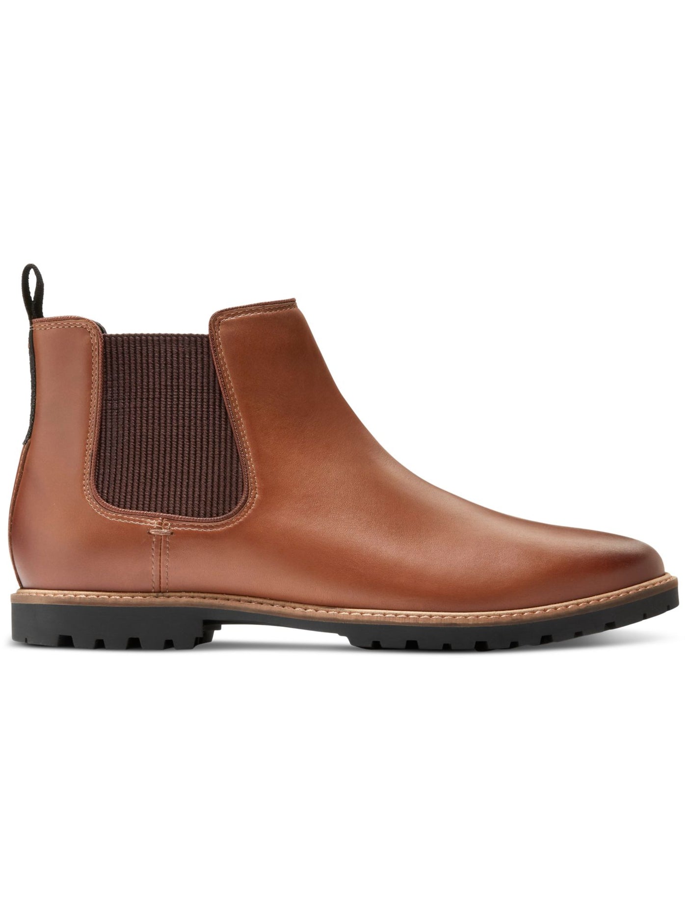 COLE HAAN Mens Brown Goring Padded Heel Pull-Tab Lug Sole Water Resistant Midland Round Toe Block Heel Chelsea Boot 9 M