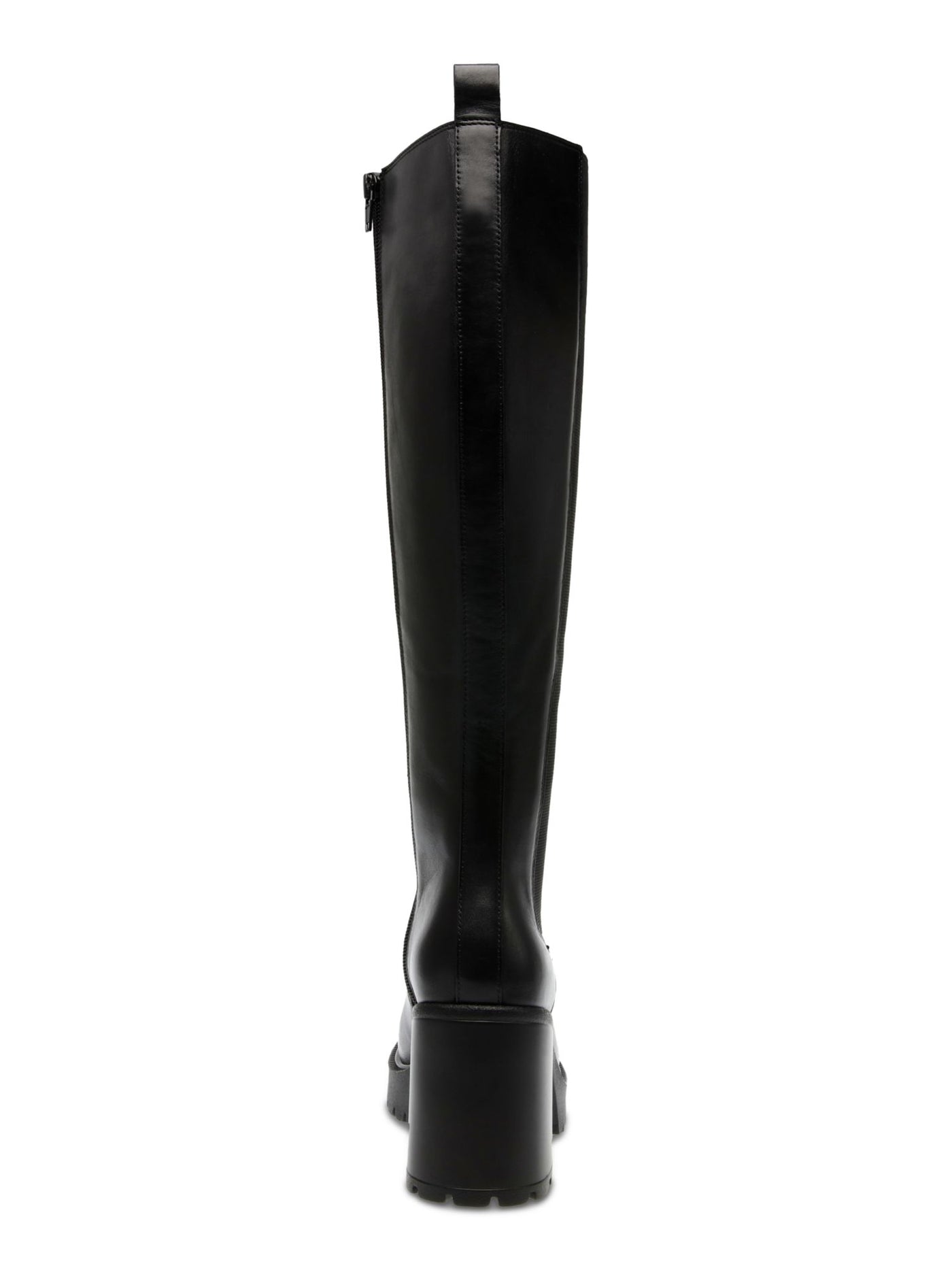 STEVE MADDEN Womens Black Treaded Padded Goring Lug Sole Deegan Round Toe Zip-Up Heeled Boots 9.5 M