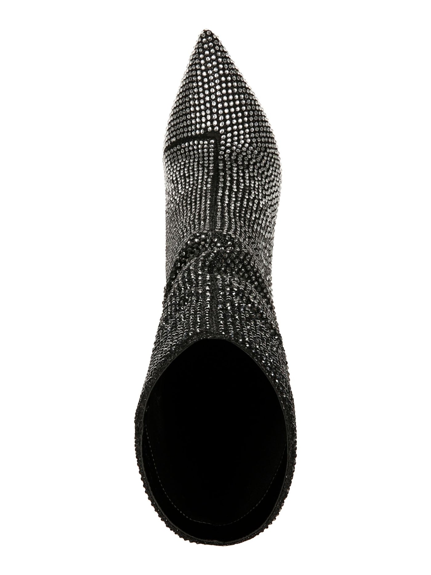 THALIA SODI Womens Black Ombre Rhinestone Padded Raquell Pointed Toe Stiletto Zip-Up Dress Slouch Boot 7.5 M