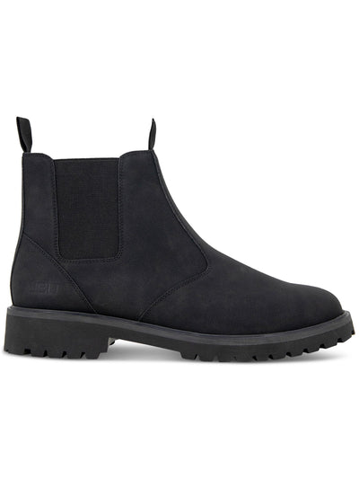 JBU BY JAMBU Womens Black Cushioned Goring Lug Sole Treaded Slip Resistant Water Resistant Kai Round Toe Slip On Chelsea Boot 9 M
