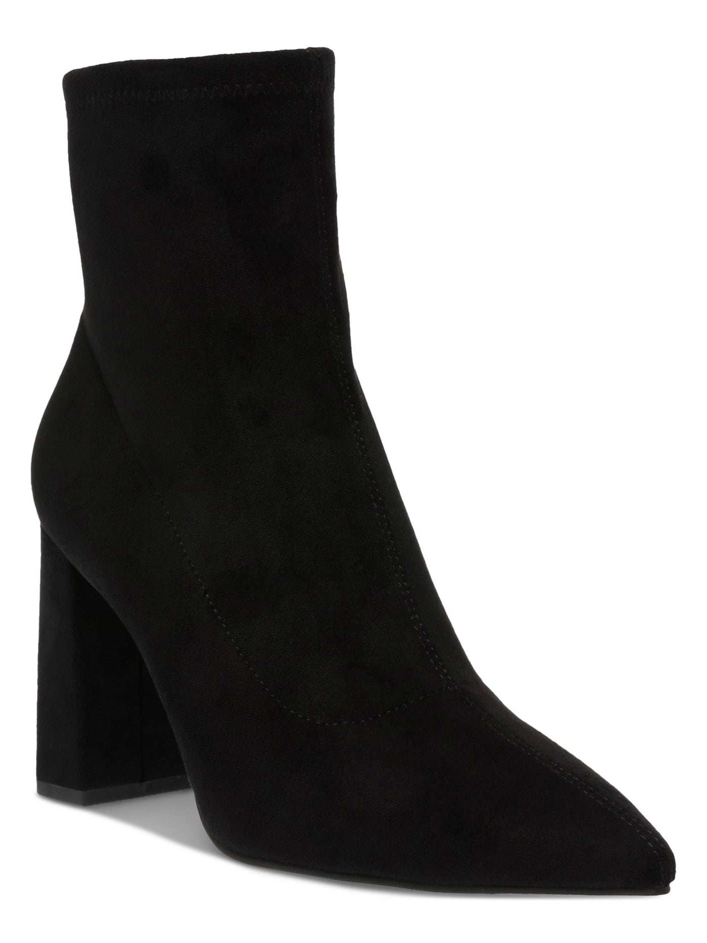 WILD PAIR Womens Black Padded Iloise Pointed Toe Block Heel Zip-Up Dress Booties 11 M