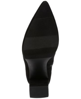WILD PAIR Womens Black Padded Iloise Pointed Toe Block Heel Zip-Up Dress Booties M