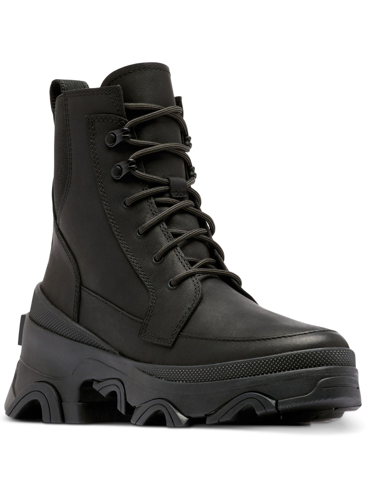 SOREL Women's Black Brex Removable Insole Slip Resistant Solid 1-1/2" Platform Waterproof Cushioned Pull-Tab Arch Support Goring Boot
