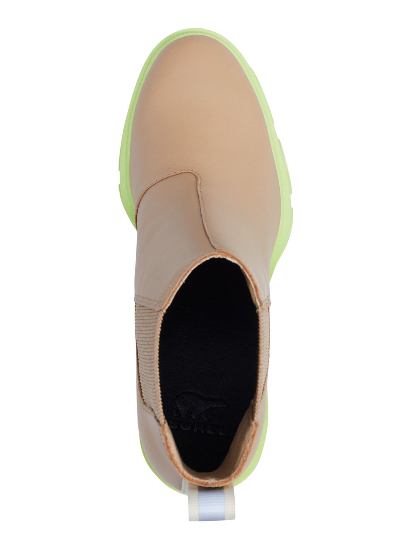 SOREL Womens Beige Contrast Sole Heel Pull Tab 1" Platform Water Resistant Goring Brex Round Toe Block Heel Chelsea 11