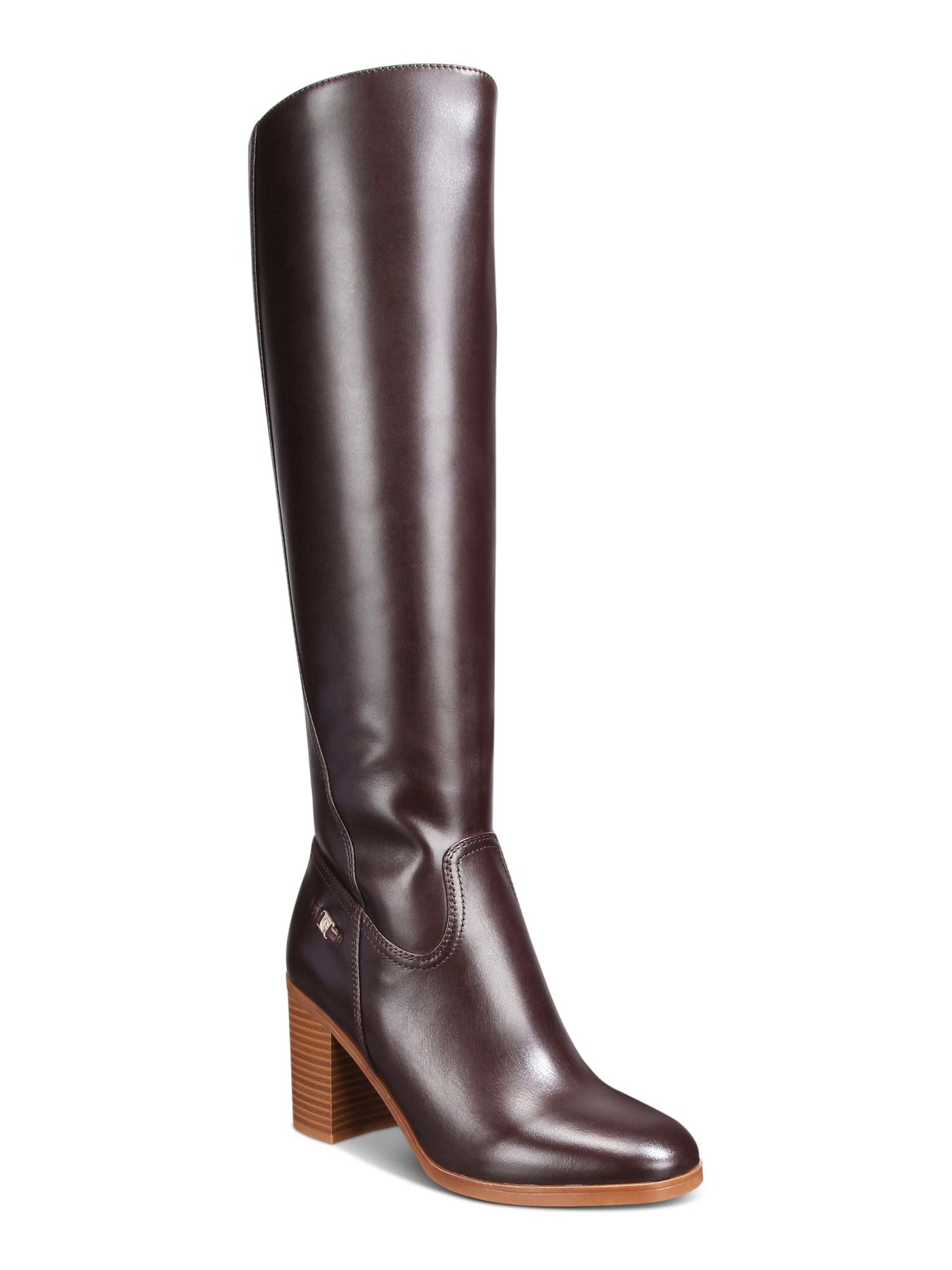 GIANI BERNINI Womens Brown Arch Support Logo Hardware Goring Cushioned Odettee Almond Toe Block Heel Zip-Up Riding Boot 7.5 M