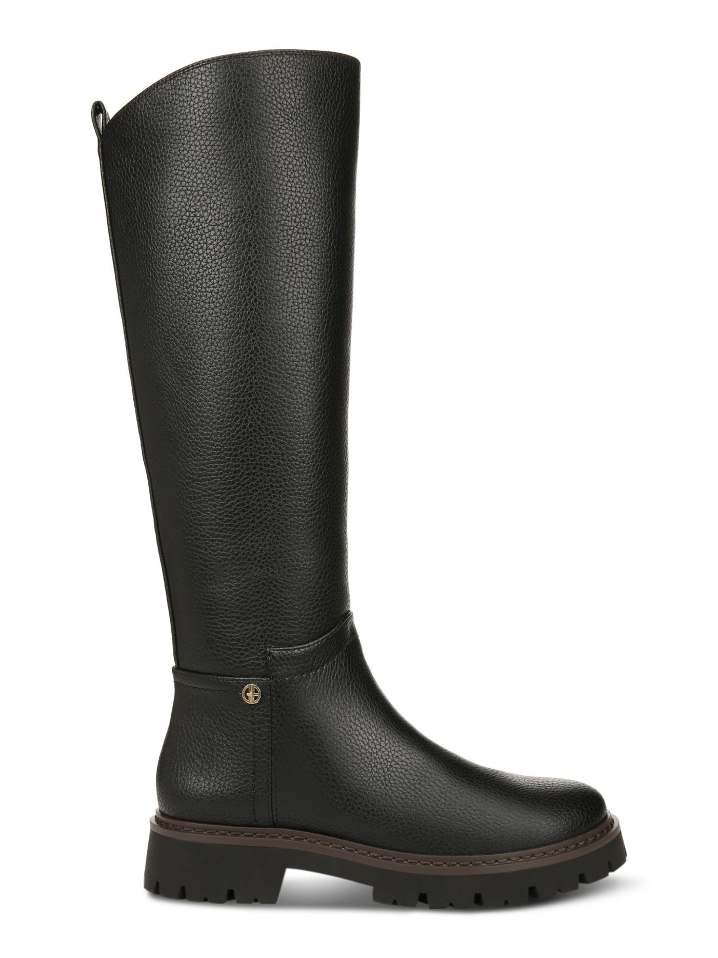 GIANI BERNINI Womens Black Logo Hardware Pull-Tab Arch Support Lug Sole Cushioned Jordyy Round Toe Zip-Up Riding Boot 6 M