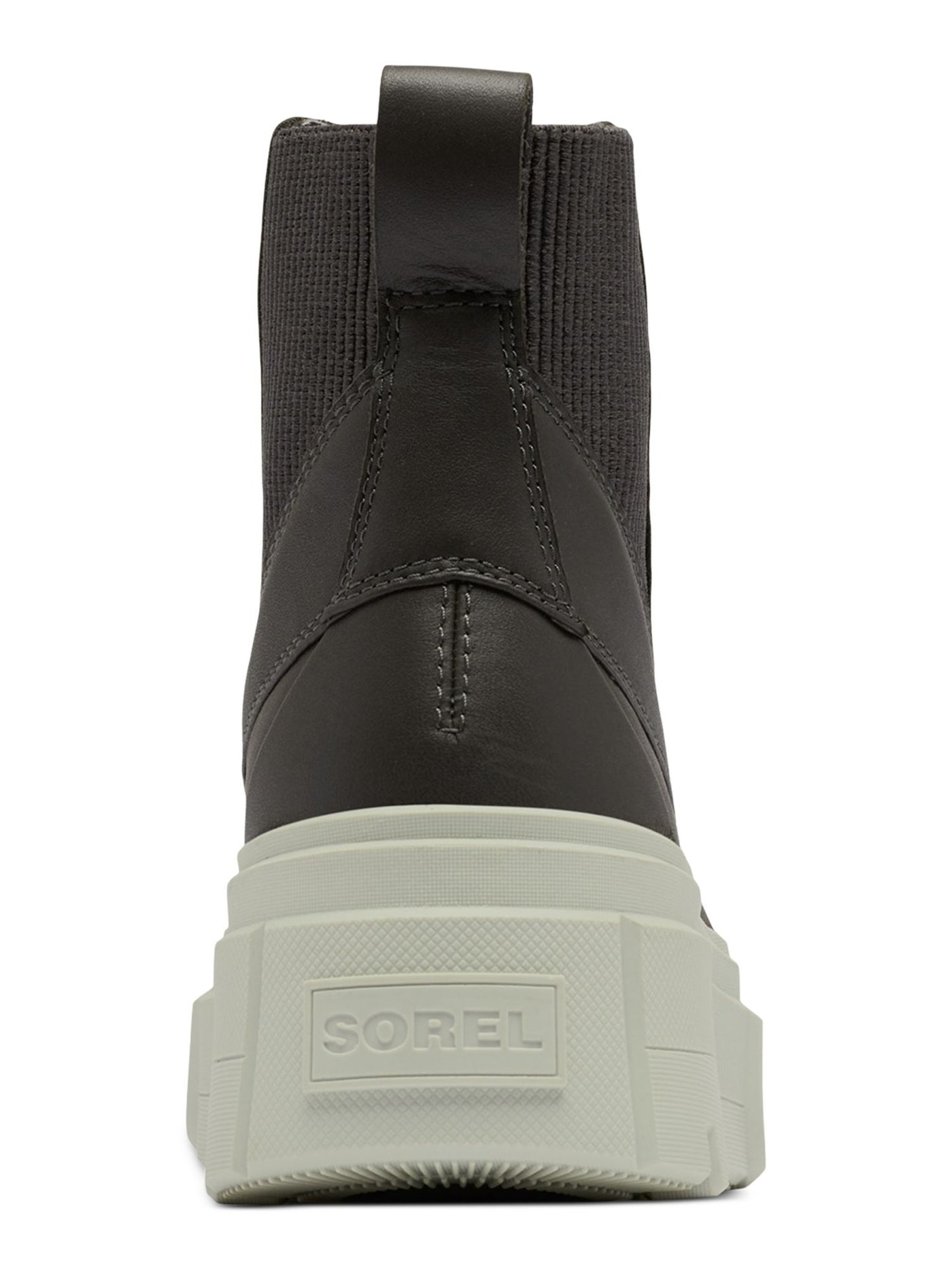 SOREL Womens Gray Heel Pull-Tab Goring Cushioned Caribou X Round Toe Platform Chelsea Boot 9