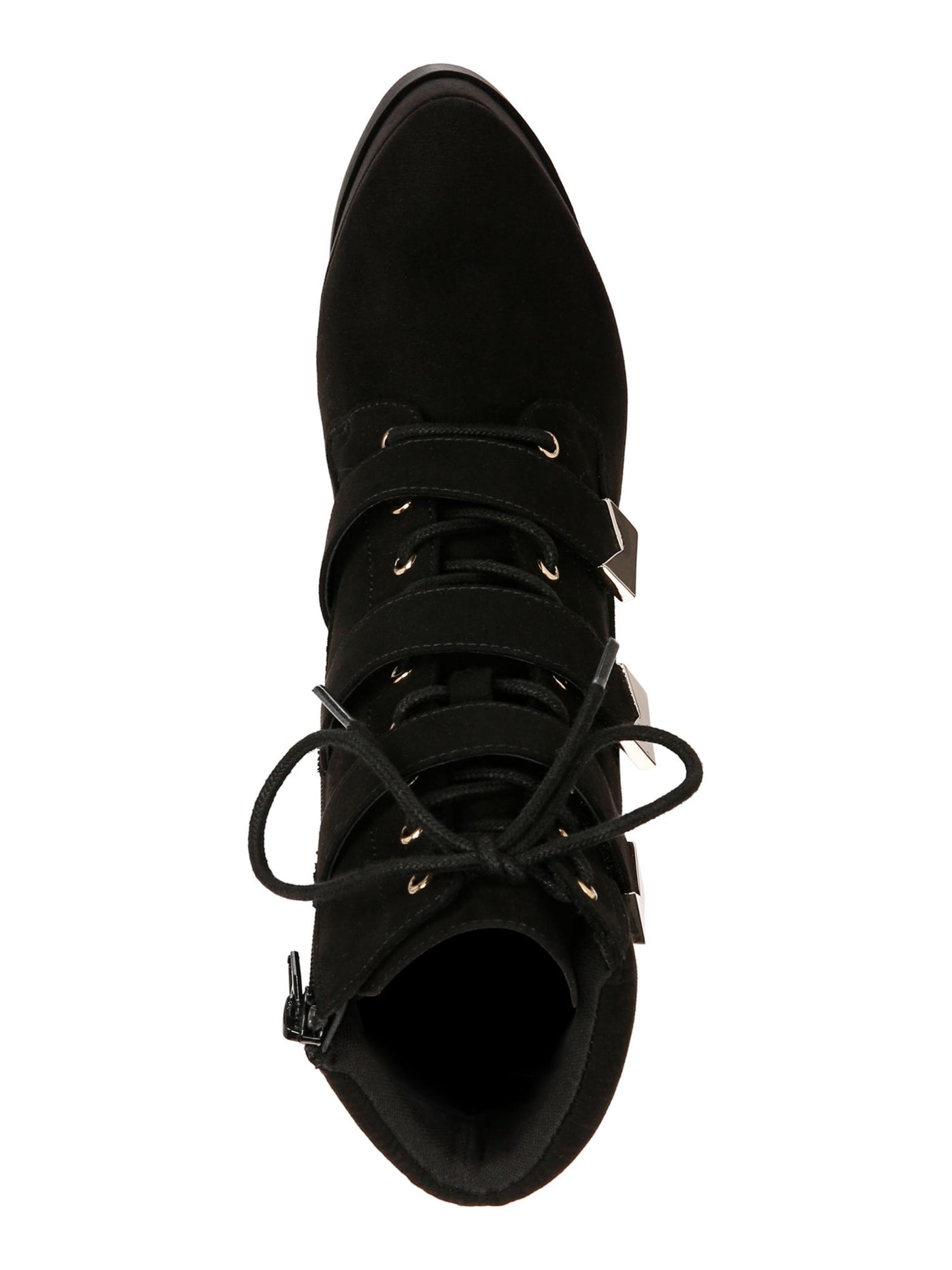 THALIA SODI Womens Black Lace Up Hook And Loop Straps Padded Collar Padded Sasha Almond Toe Stiletto Zip-Up Dress Boots 8 M