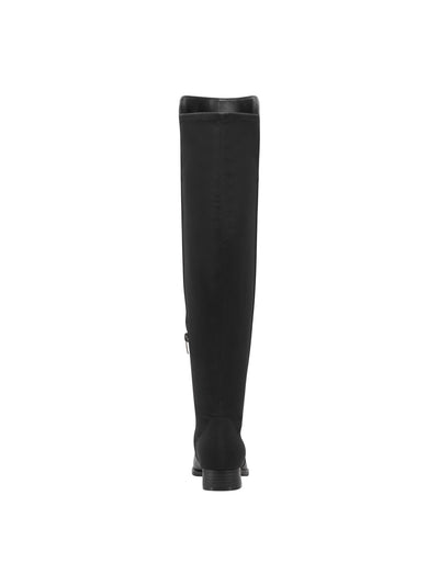 MARC FISHER Womens Black Mixed Media Ankle Zip Padded Stretch Terrea Almond Toe Dress Boots Shoes 7.5 M
