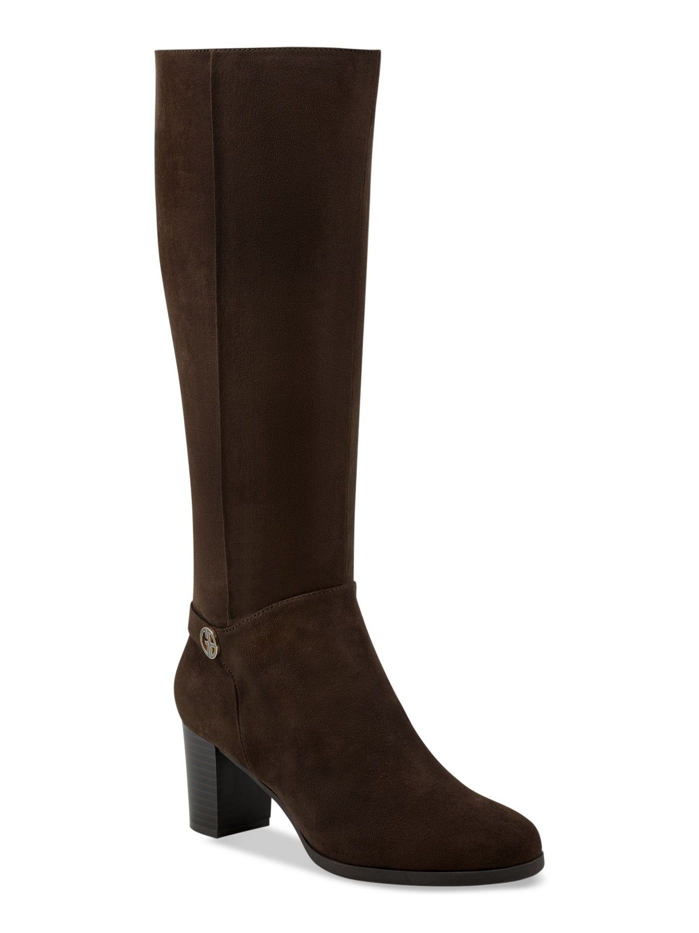 GIANI BERNINI Womens Brown Cushioned Slip Resistant Goring Adonnys Round Toe Stacked Heel Zip-Up Dress Boots 8.5 M