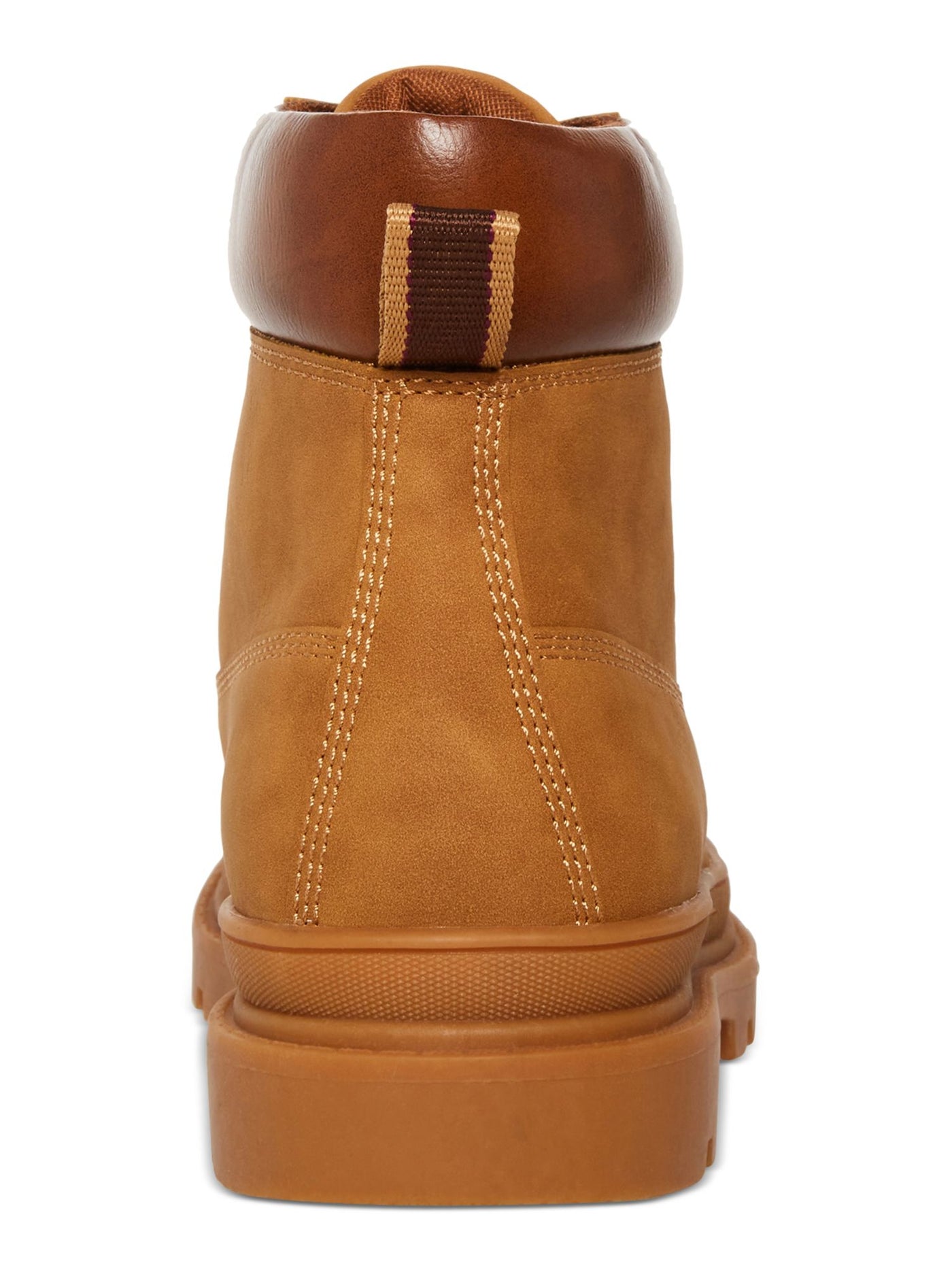 MADDEN Mens Brown Heel Pull-Tab Lug Sole Padded Glixxo Round Toe Block Heel Lace-Up Combat Boots 11 M