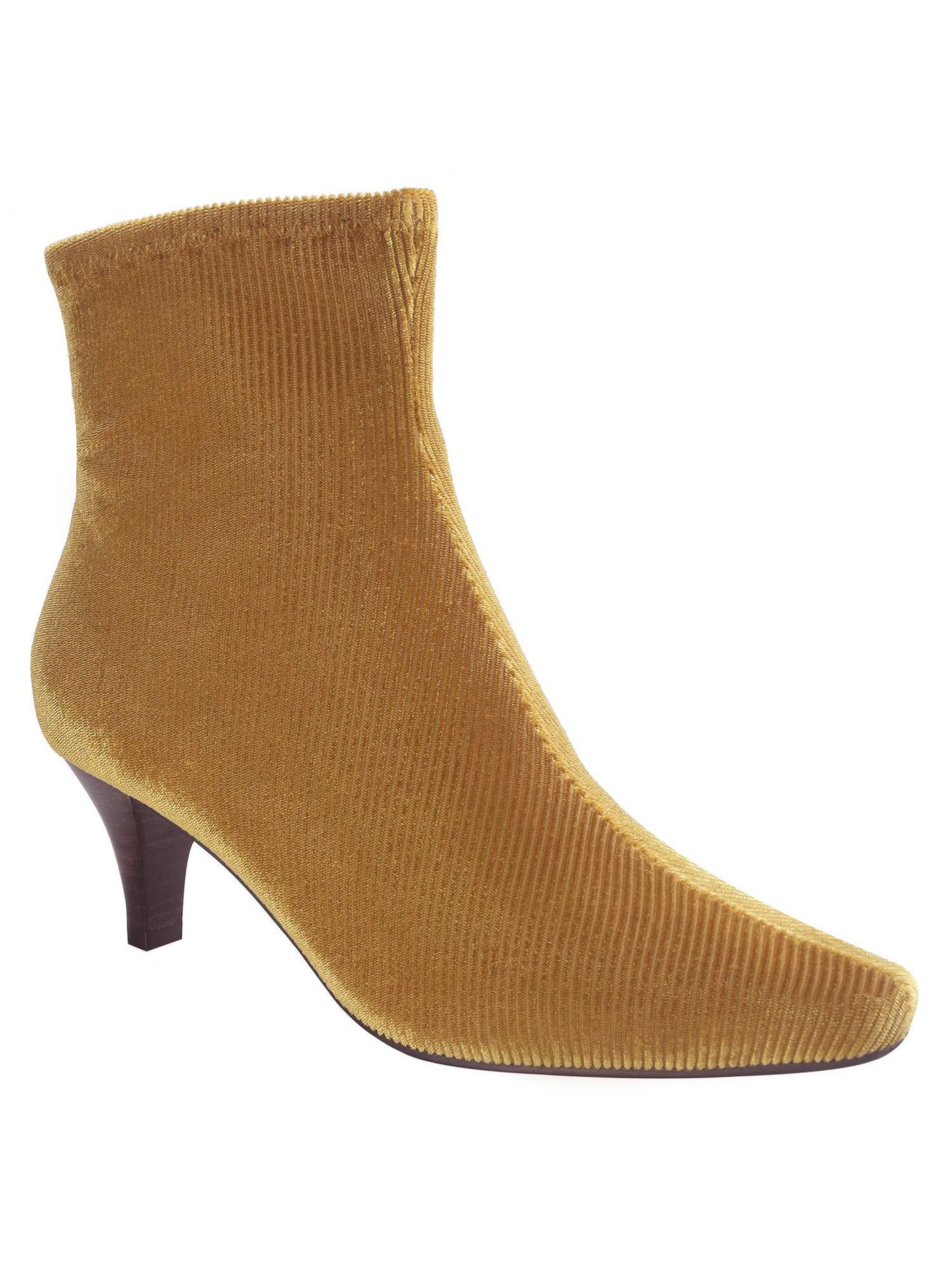 IMPO Womens Beige Corduroy Cushioned Stretch Naja Pointed Toe Kitten Heel Zip-Up Booties 10 M