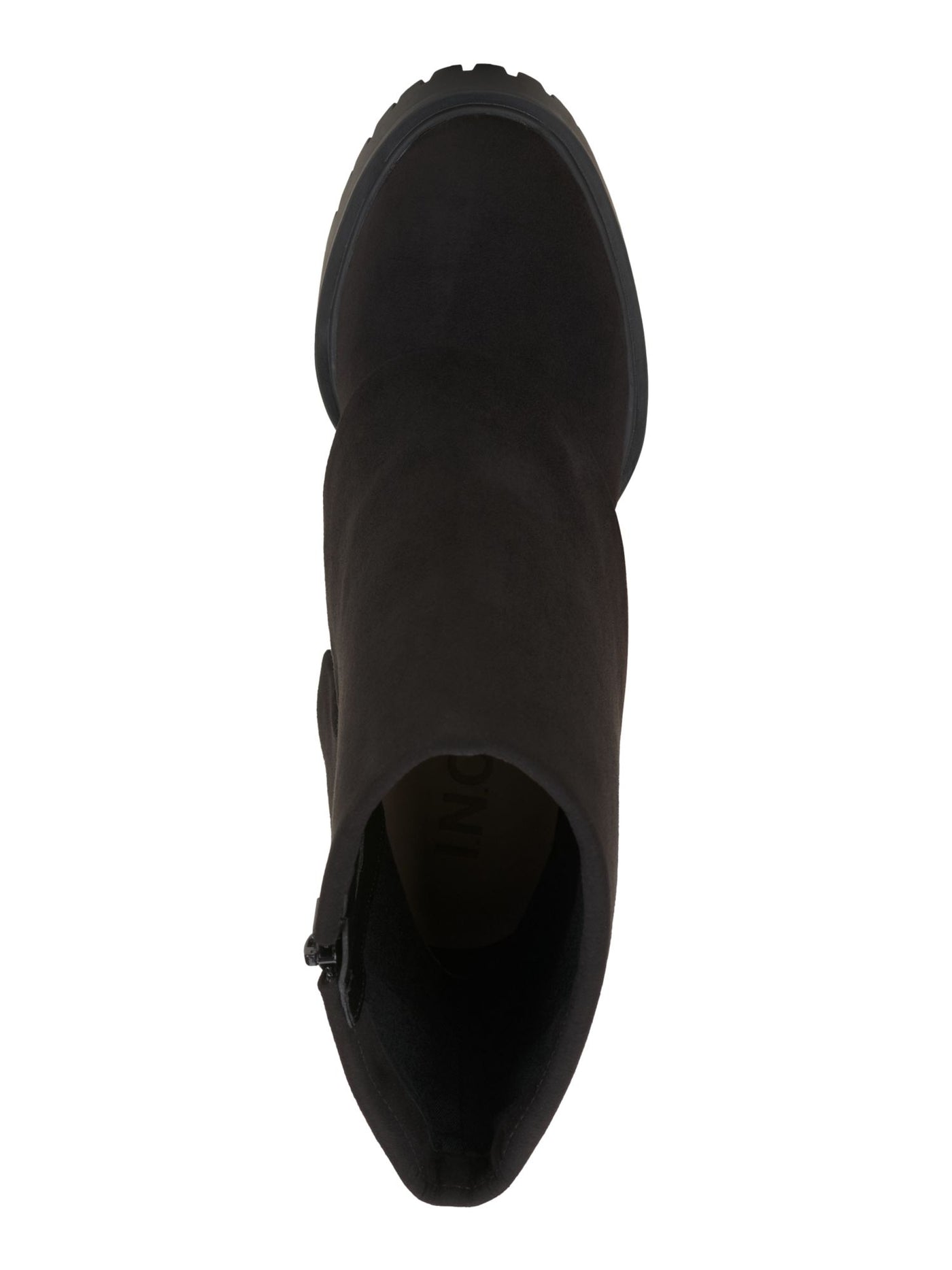 INC Womens Black 1" Platform Cuffed Overlay Lightweight Slip Resistant Treaded Cushioned Breathable Acelina Round Toe Zip-Up Heeled Boots 9.5 M