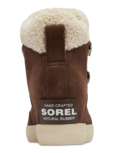 SOREL Womens Brown Mixed Media Back Pull-Tab Insulated Waterproof Out N About Round Toe Lace-Up Winter Boots 9