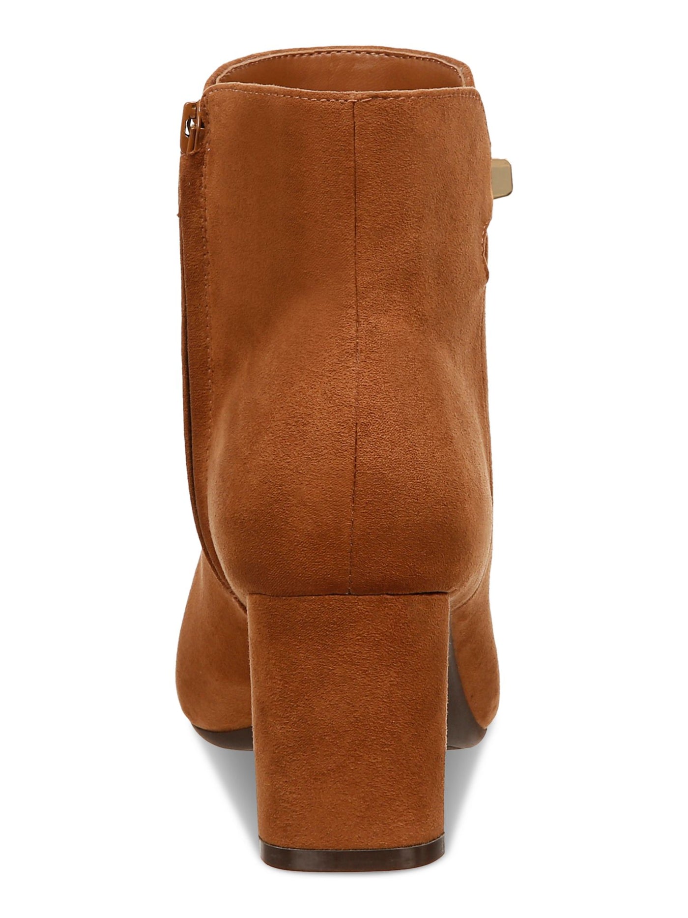 ALFANI Womens Brown Hardware Accent Padded Paam Almond Toe Block Heel Zip-Up Dress Booties 7.5 M