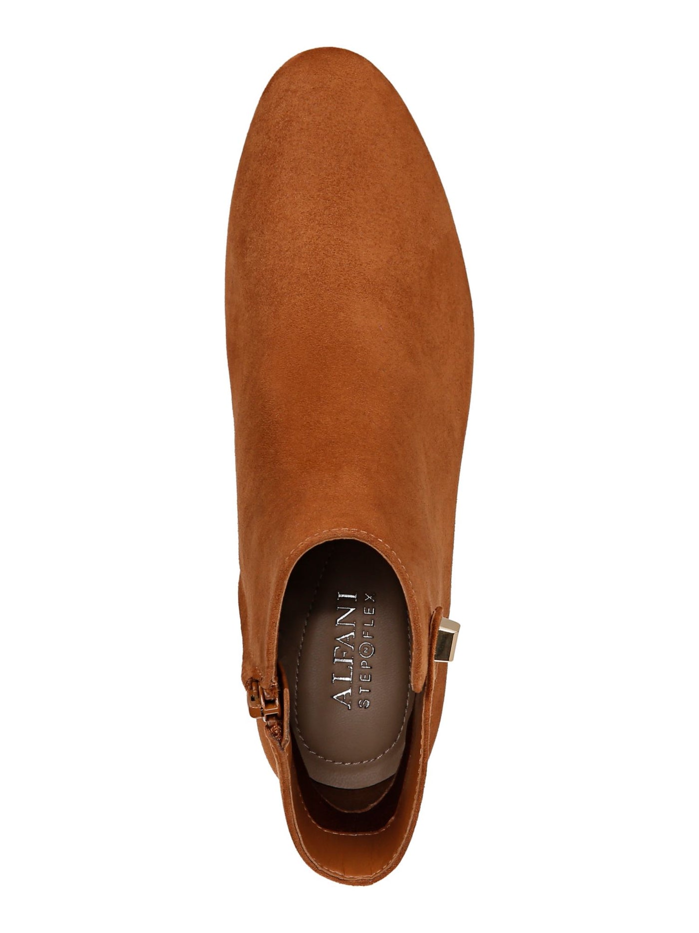 ALFANI Womens Brown Hardware Accent Padded Paam Almond Toe Block Heel Zip-Up Dress Booties 6 M